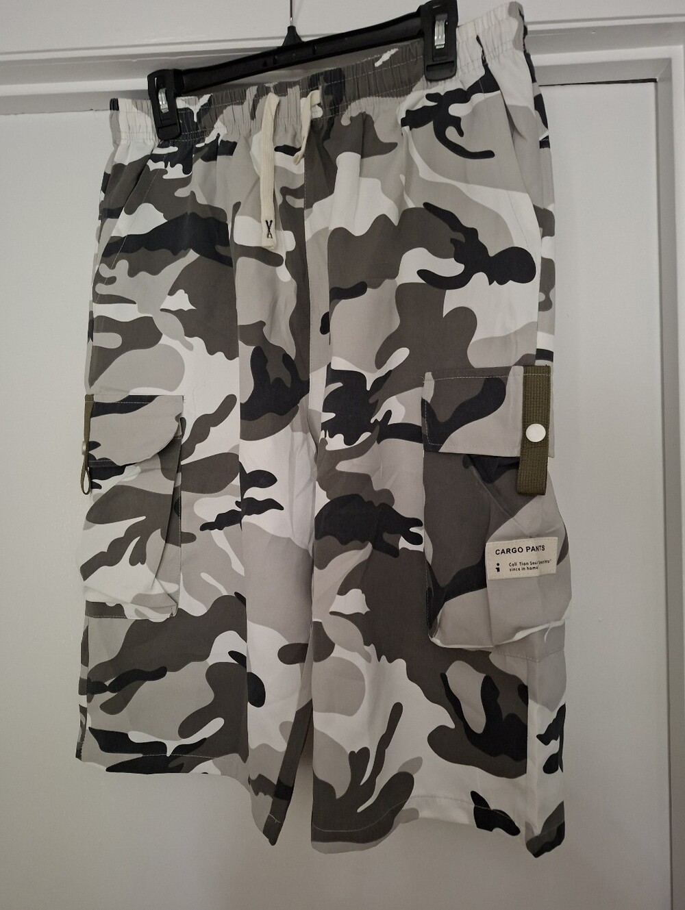 Men's Camo Cargo Shorts - Gray/White